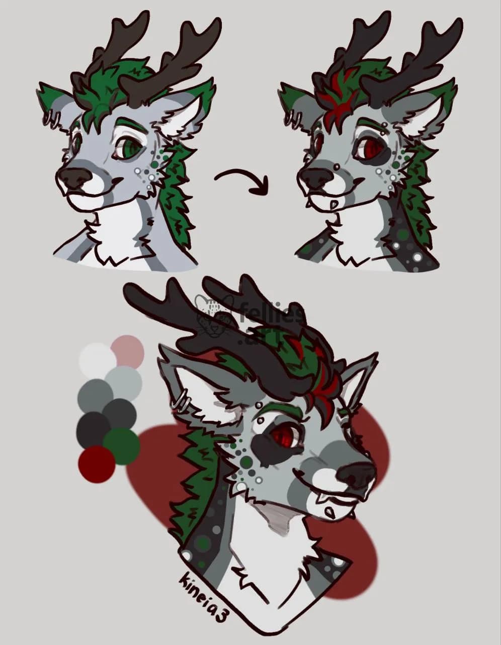 different headshots of a ren showing the edgyfication of the character