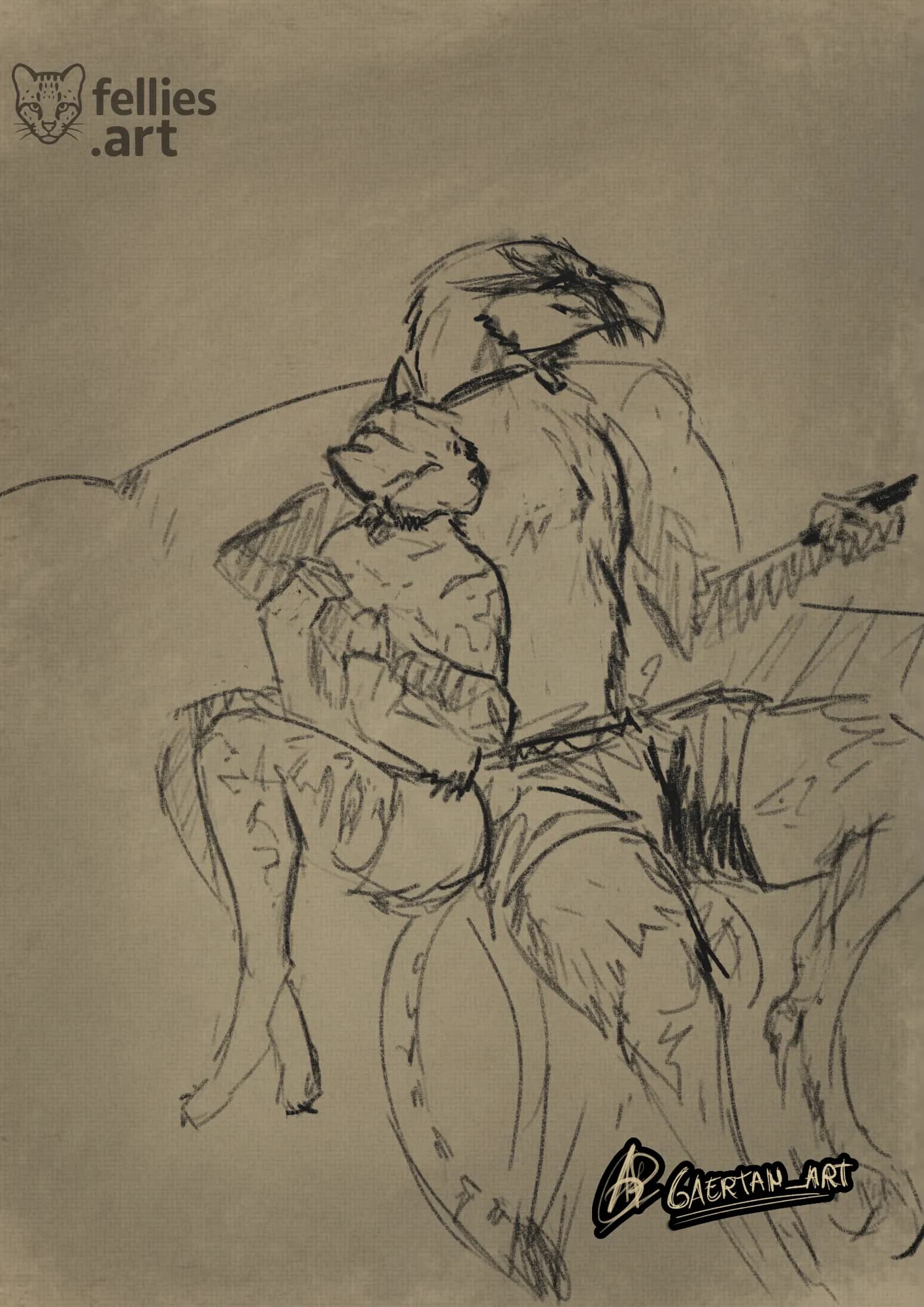 Citali & Gaertan watching TV